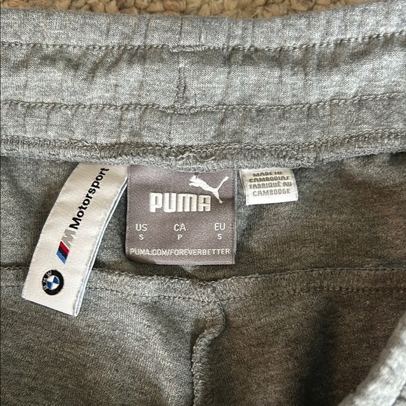 BMW Puma Gray and Red Jogger Sweatpants Athletic Fit - Picture 2 of 4